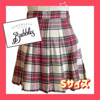 バブルス(Bubbles)のBubbles プリーツスカート　赤白　チェック(ミニスカート)