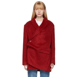 Martine rose Red Brushed Wrap Coat