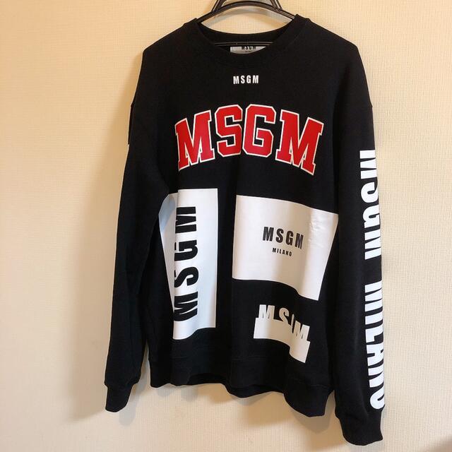 MSGM トレーナー ブラック 美品 ホワイト スウェット M S G M - 通販