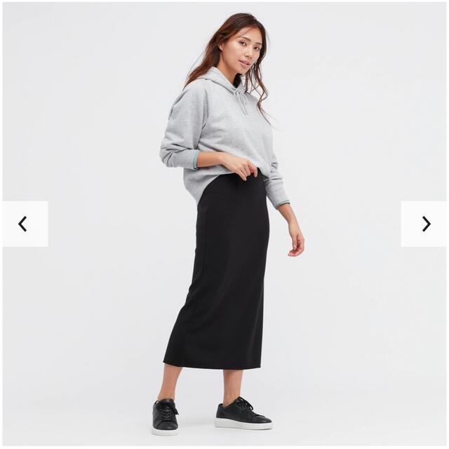 UNIQLO(ユニクロ)のストレッチダブルフェイスナロースカート　M レディースのスカート(ロングスカート)の商品写真