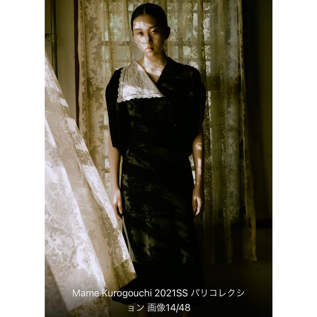 Mame  21ss Lace flap collor clasic dressコットン100%部分使い