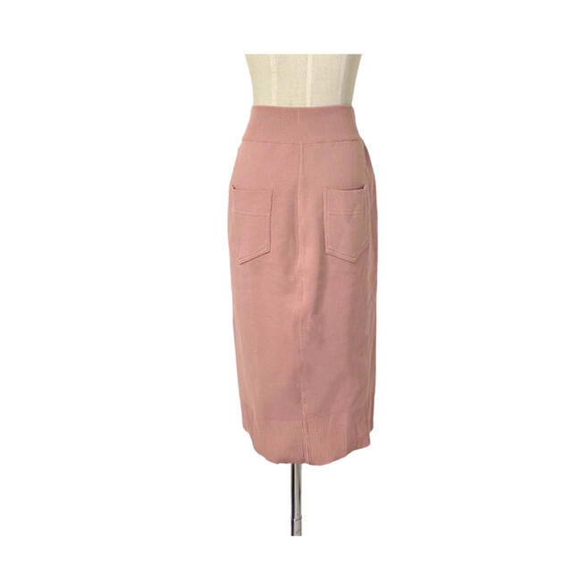 パリコレ 最高級ライン 定価13万 ふりふりテラコッタピンク楽ちんニットスカート