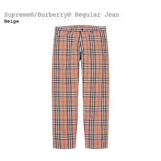 シュプリーム(Supreme)のSupreme Burberry Regular Jean Beige 32(デニム/ジーンズ)