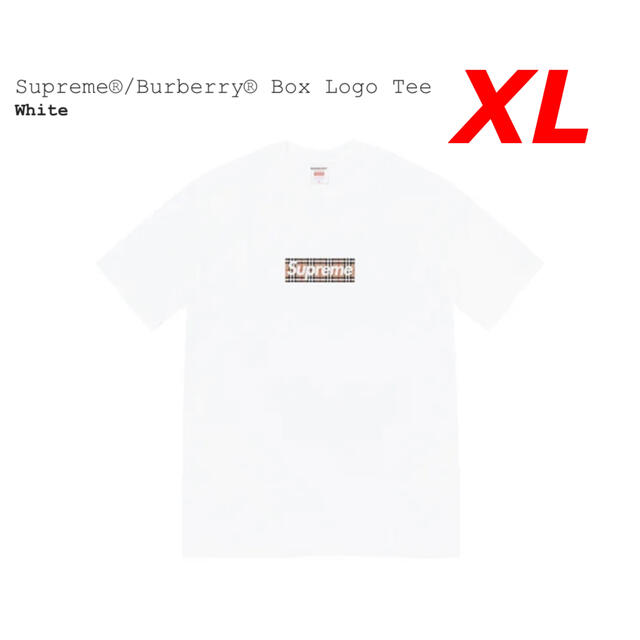 Supreme(シュプリーム)のSupreme Burberry Box Logo Tee White XL メンズのトップス(Tシャツ/カットソー(半袖/袖なし))の商品写真