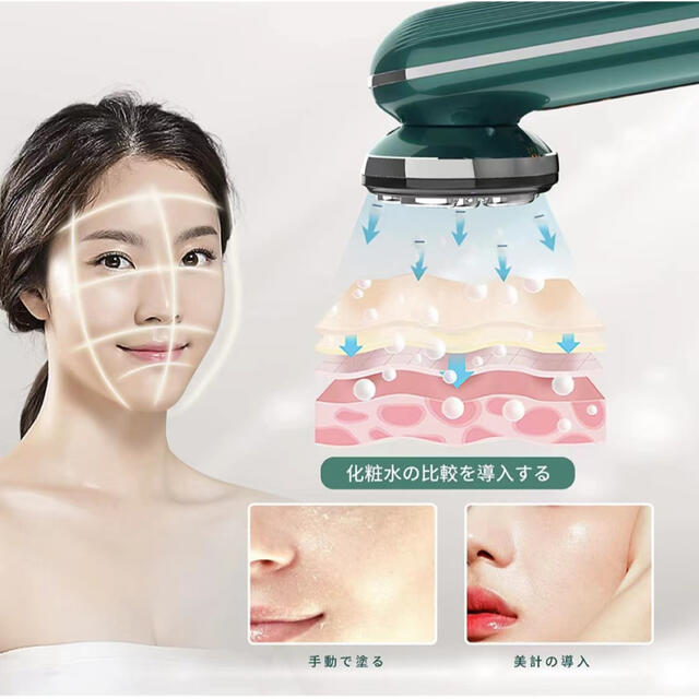 RF美顔器 温熱振動 韓国ラジオ波造顔技術 EMS微電流 4色LED(白)