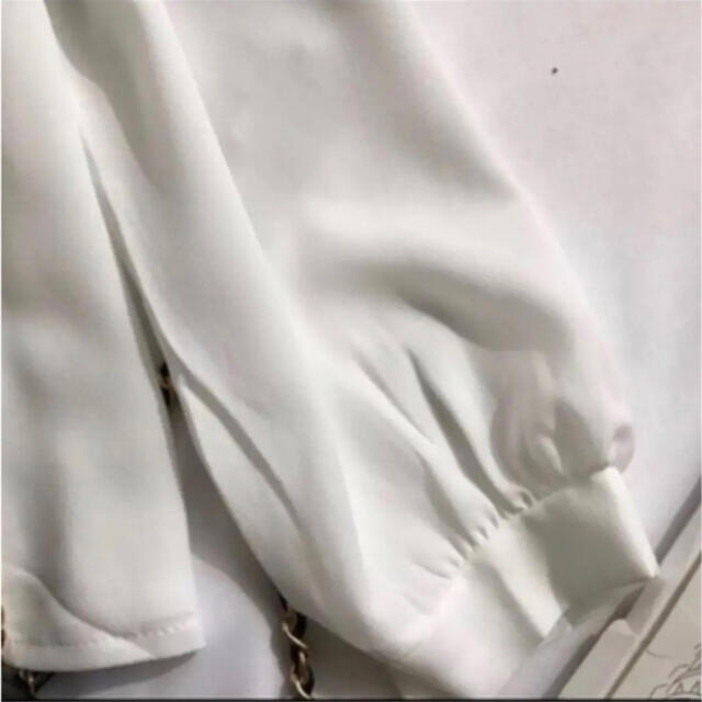 evelyn(エブリン)のビッグリボン トップス ブラウス シャツ シースルー 韓国 春 ホワイト 白 レディースのトップス(シャツ/ブラウス(長袖/七分))の商品写真