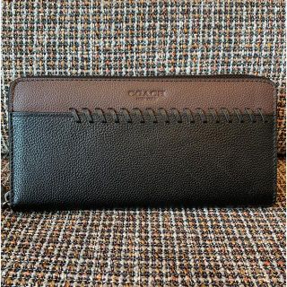 コーチ(COACH)のショプバ・箱付き　長財布　ブラウン×ブラック(長財布)