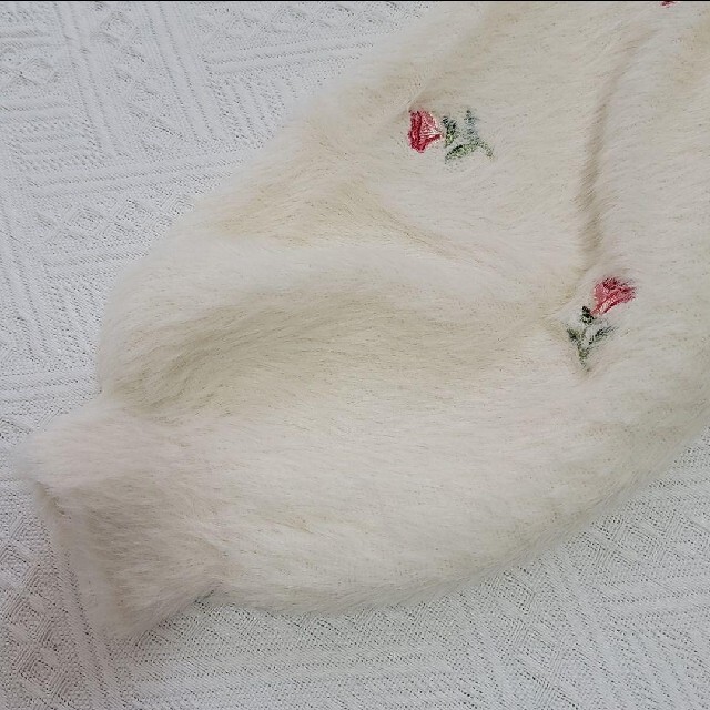 ダズリン トップス セーター 長袖 Fサイズ ホワイト 刺繍 レディース バラ