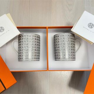 エルメス(Hermes)のエルメス HERMES モザイク24 プラチナ マグカップ　コップ　食器(食器)