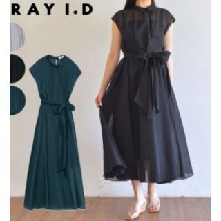 フレイアイディー(FRAY I.D)の美品♪　fray id コットンサテンサッシュベルトワンピース(ロングワンピース/マキシワンピース)