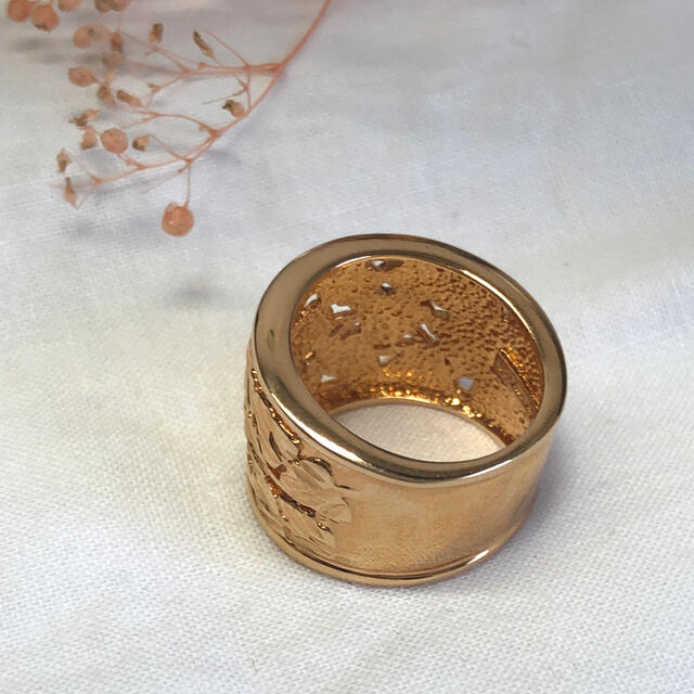 vintage 925 pink-gold wide band ring レディースのアクセサリー(リング(指輪))の商品写真