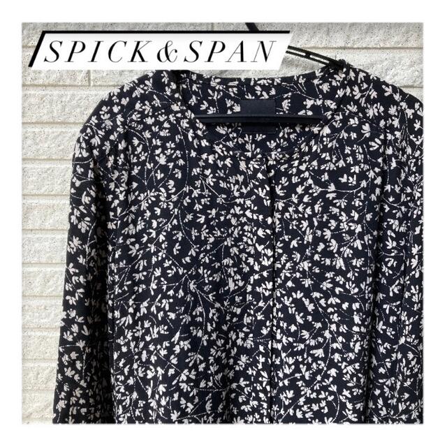 《Spick&Span》ワンピース 花柄 フラワープリント ロング 黒