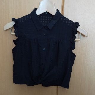 ニッセン(ニッセン)のＵＳＥＤ 女の子ノースリーブシャツ シースルー 140(ブラウス)