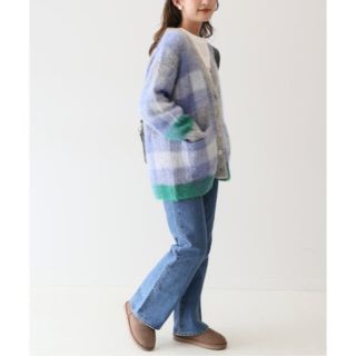 SLOBE IENA 【新品未使用品】シャギーモヘアチェックカーディガン