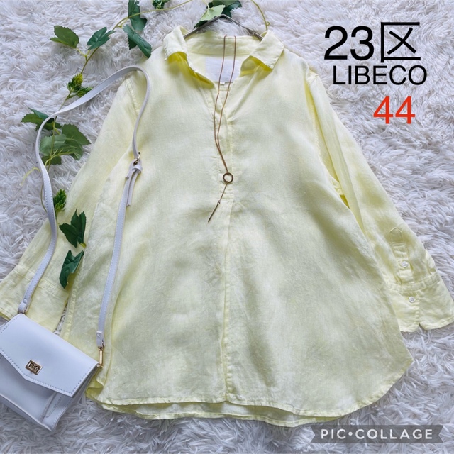 23区 LIBECO リネンスキッパーシャツ 大きいサイズ 44サイズ シャツ+ブラウス(長袖+七分) - maquillajeenoferta.com