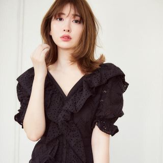 スナイデル(SNIDEL)のherlipto Cotton Lace Ruffled Dress (ひざ丈ワンピース)