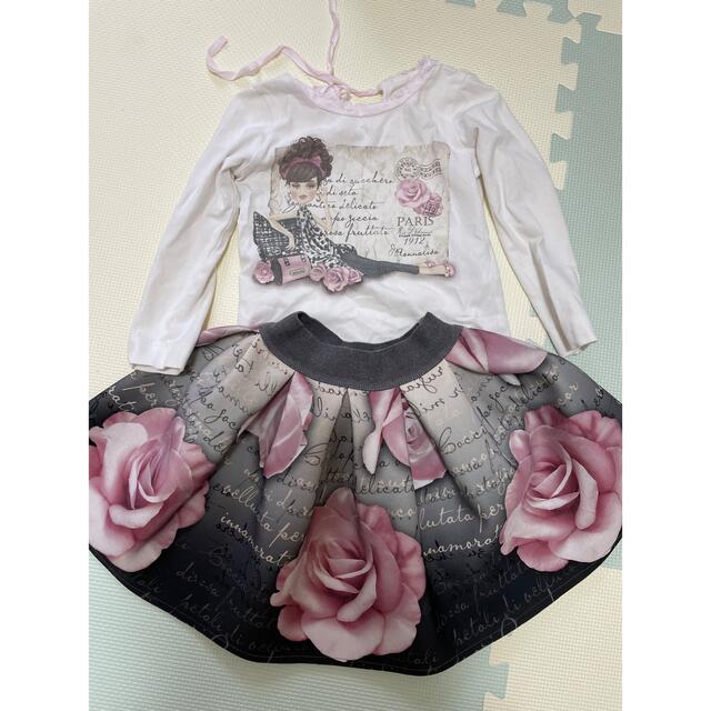 MONNALISA(モナリザ)のモナリザ　セットアップ キッズ/ベビー/マタニティのキッズ服女の子用(90cm~)(Tシャツ/カットソー)の商品写真