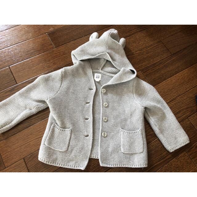 babyGAP(ベビーギャップ)のベビーギャップ　クマ耳　カーディガン　春服　80 キッズ/ベビー/マタニティのベビー服(~85cm)(カーディガン/ボレロ)の商品写真