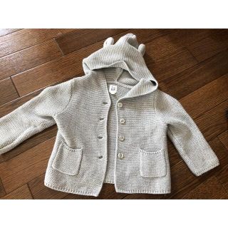 ベビーギャップ(babyGAP)のベビーギャップ　クマ耳　カーディガン　春服　80(カーディガン/ボレロ)