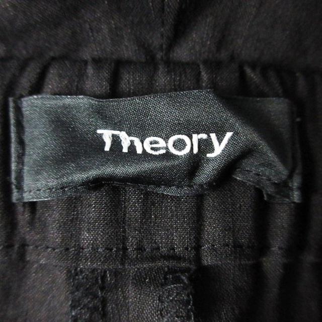 theory(セオリー)のセオリー パンツ テーパード レギパン ウエストゴム リネン 薄手 無地 4 黒 レディースのパンツ(その他)の商品写真