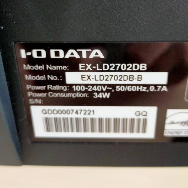 I・O DATA EX-LD2702DB 27.0インチ 1