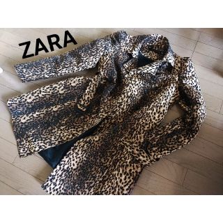 ザラ(ZARA)の【値下】ZARA WOMAN ザラ ジャケット 春トレンチ レオパード柄 パフ袖(トレンチコート)