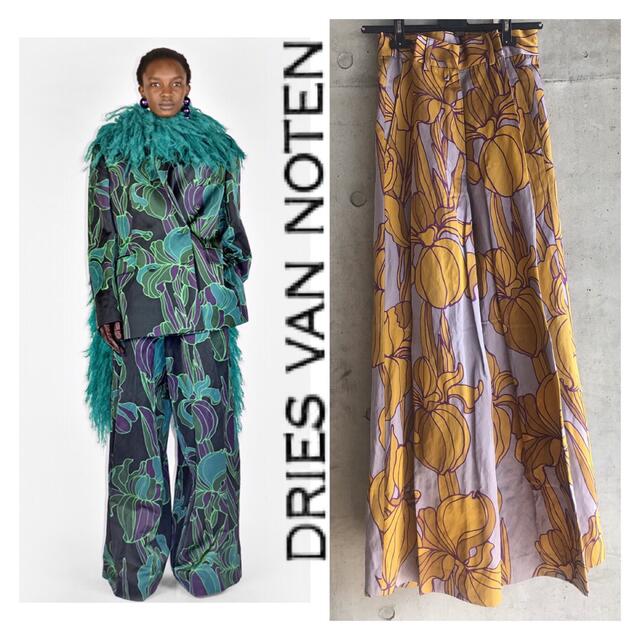 4/13終了【Dries van noten】新品未使用/アイリス柄ワイドパンツ約37cm◾️定価