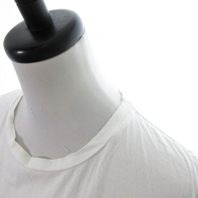 Mew's(ミューズ)のミューズ Tシャツ カットソー 半袖 クルーネック 薄手 プリント 白 グレー レディースのトップス(Tシャツ(半袖/袖なし))の商品写真