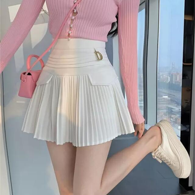 韓国　プリーツ　スカート レディースのスカート(ミニスカート)の商品写真