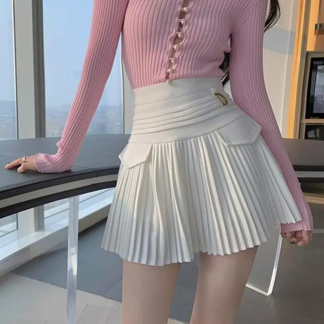 韓国　プリーツ　スカート レディースのスカート(ミニスカート)の商品写真