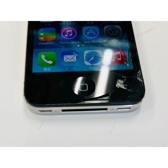 iPhone(アイフォーン)のiPhone 4 apple 動作確認 画面割れ アップル アイフォン 本体 スマホ/家電/カメラのスマートフォン/携帯電話(スマートフォン本体)の商品写真