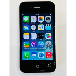 アイフォーン(iPhone)のiPhone 4 apple 動作確認 画面割れ アップル アイフォン 本体(スマートフォン本体)