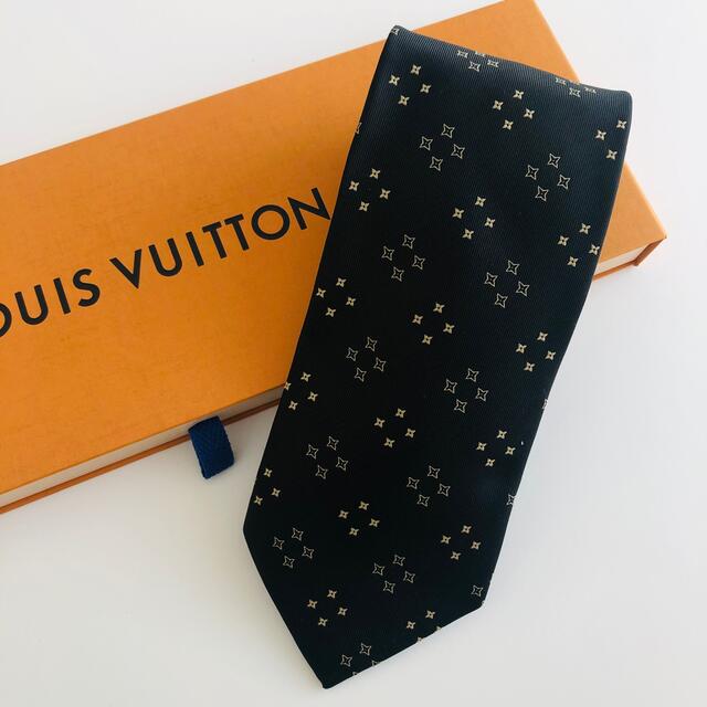 未使用　LOUIS VUITTON ネクタイ ブラック系　タグ付き　モノグラム柄