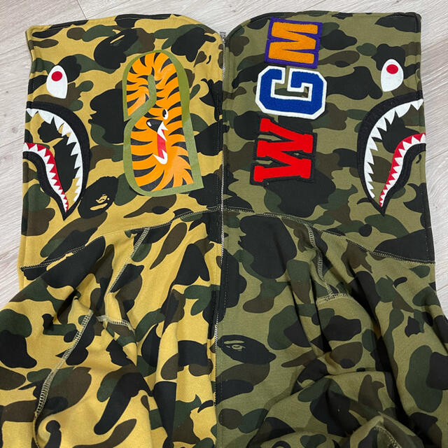 A BATHING APE - シャークパーカー カモフラ セパレートの通販 by おぎ