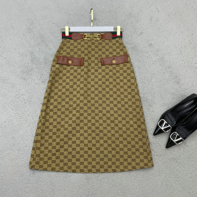 GUCCI Canvas skirt with GG motif ひざ丈スカート