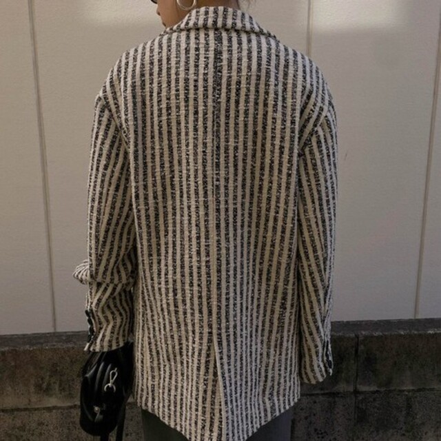 AMERI / GIOLICA STRIPE TWEED JACKET | veganutris.com.br