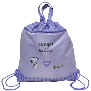 スヌーピー(SNOOPY)のSNOOPY スヌーピー ナップサック リュックサック 巾着★パープル【新品】(ランチボックス巾着)