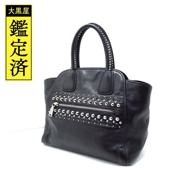 miu miu 2wayショルダーバッグ ブラック スタッズ レザー【432