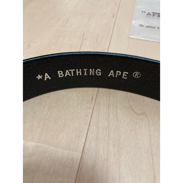 【美品】A BATHING APE BAPE 猿ロゴ バックル　ベルト　サイズS