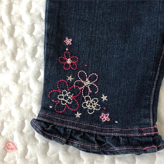 motherways(マザウェイズ)のマザウェイズ♡花刺繍デニム　サイズ80 パンツ　ボトムス　女の子 キッズ/ベビー/マタニティのベビー服(~85cm)(パンツ)の商品写真