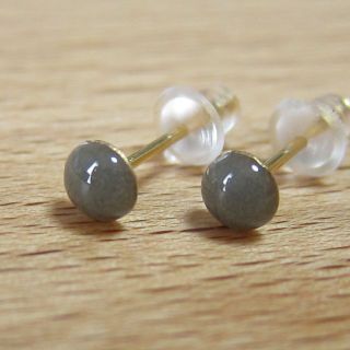 ピアス２点セット　グレーオニキス4mm　ターコイズ3mm(ピアス)