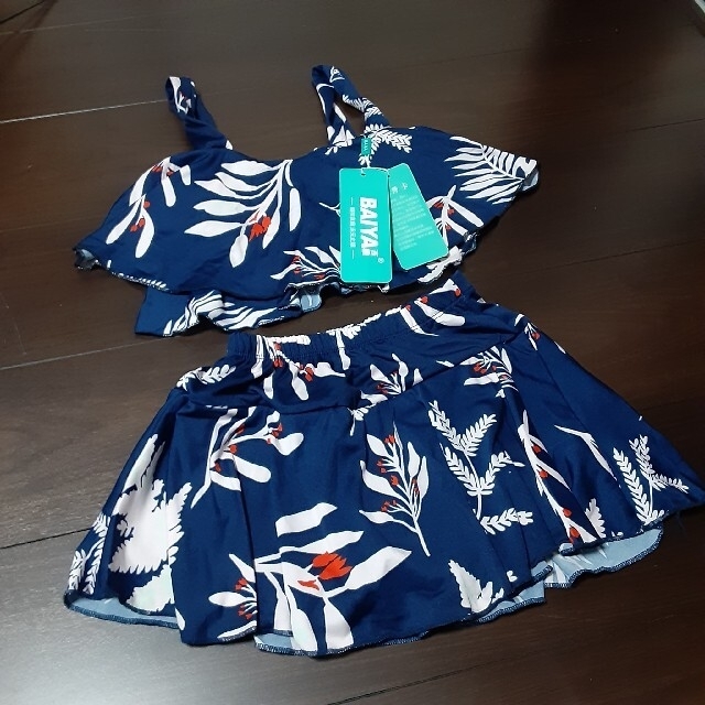 ✨新品✨ レディース水着 XL 体型カバー タンキニ ネイビー レディースの水着/浴衣(水着)の商品写真