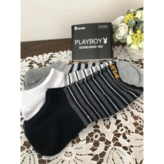 プレイボーイ(PLAYBOY)のPLAYBOY★プレイボーイ　ソックス　3足　25-27㎝(ソックス)