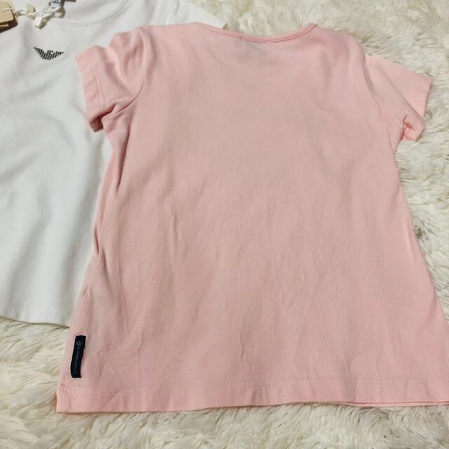 ARMANI JUNIOR(アルマーニ ジュニア)のアルマーニジュニア   ARMANI Jr. Tシャツ　6A 118 白　ピンク キッズ/ベビー/マタニティのキッズ服女の子用(90cm~)(Tシャツ/カットソー)の商品写真