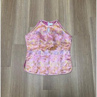 vintage peach flower china top(シャツ/ブラウス(半袖/袖なし))