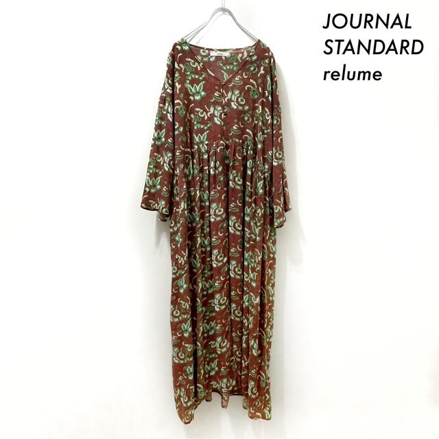 JOURNAL STANDARD(ジャーナルスタンダード)のJOURNAL STANDARD relume★花柄 7分袖ワンピース ロング丈 レディースのワンピース(ロングワンピース/マキシワンピース)の商品写真