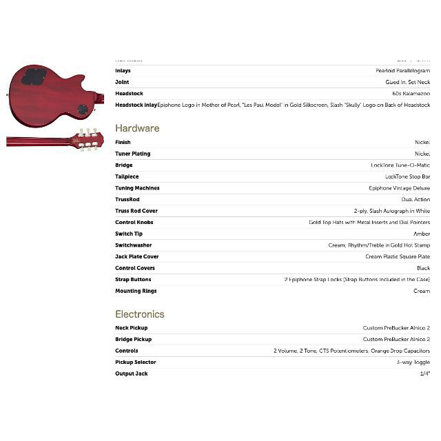 Epiphone(エピフォン)のEpiphone SlashモデルリバースゼブラCustom ProBucker 楽器のギター(エレキギター)の商品写真