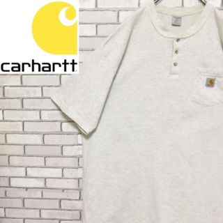 カーハート(carhartt)の超希少 カーハート ワンポイントタグ ヘンリーネック 半袖 Tシャツ 90s(Tシャツ/カットソー(半袖/袖なし))