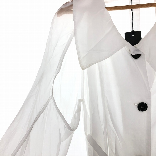 Ann Demeulemeester(アンドゥムルメステール)のアンドゥムルメステール 18SS シースルー トレンチコート シャツ 34 白 レディースのジャケット/アウター(トレンチコート)の商品写真