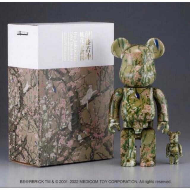 エンタメ/ホビーBE@RBRICK 伊藤若冲「桃花小禽図」 100% ＆ 400%　２個セット